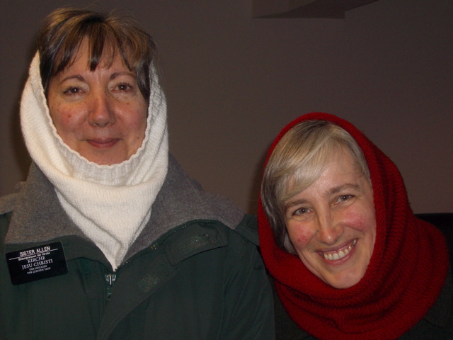 Sister Allen and Sister Rade in Tube Hats