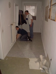 New Front Hall and Kitchen Flooring, Thanks to Elders Young and Groom (and Elder Brown)