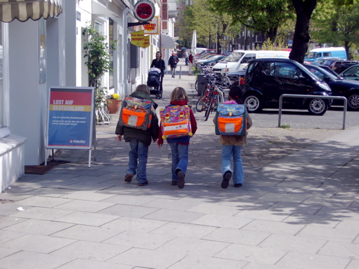 School children going home for lunch